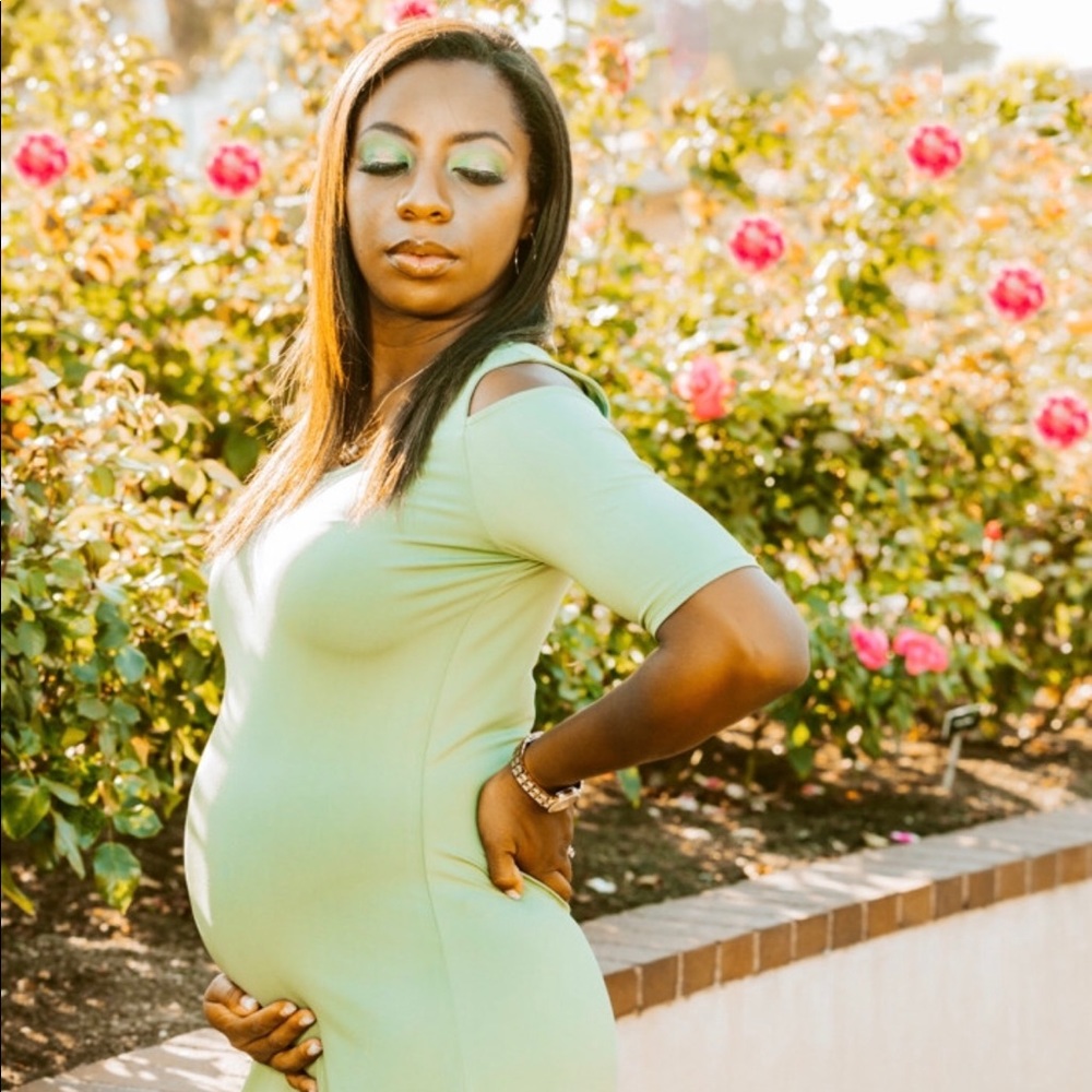 A elegant dress with peek a boo shoulders